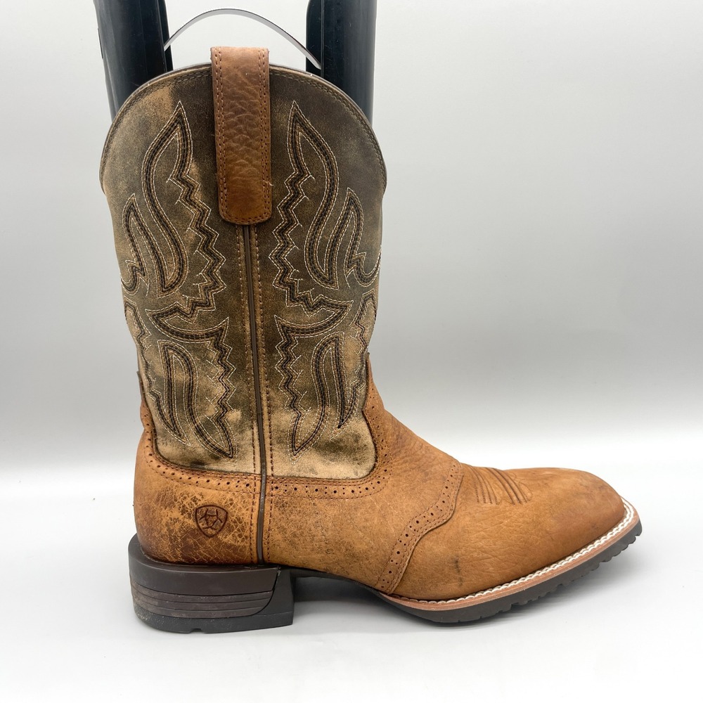 Ariat Mens 10 D Hybrid Ranchway Western Cowboy Boots Square Toe Rugged Workwear